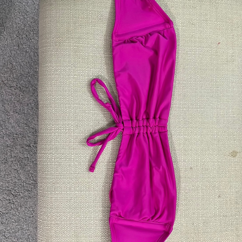 Women's Center Pink Cinch Bandeau Bikini